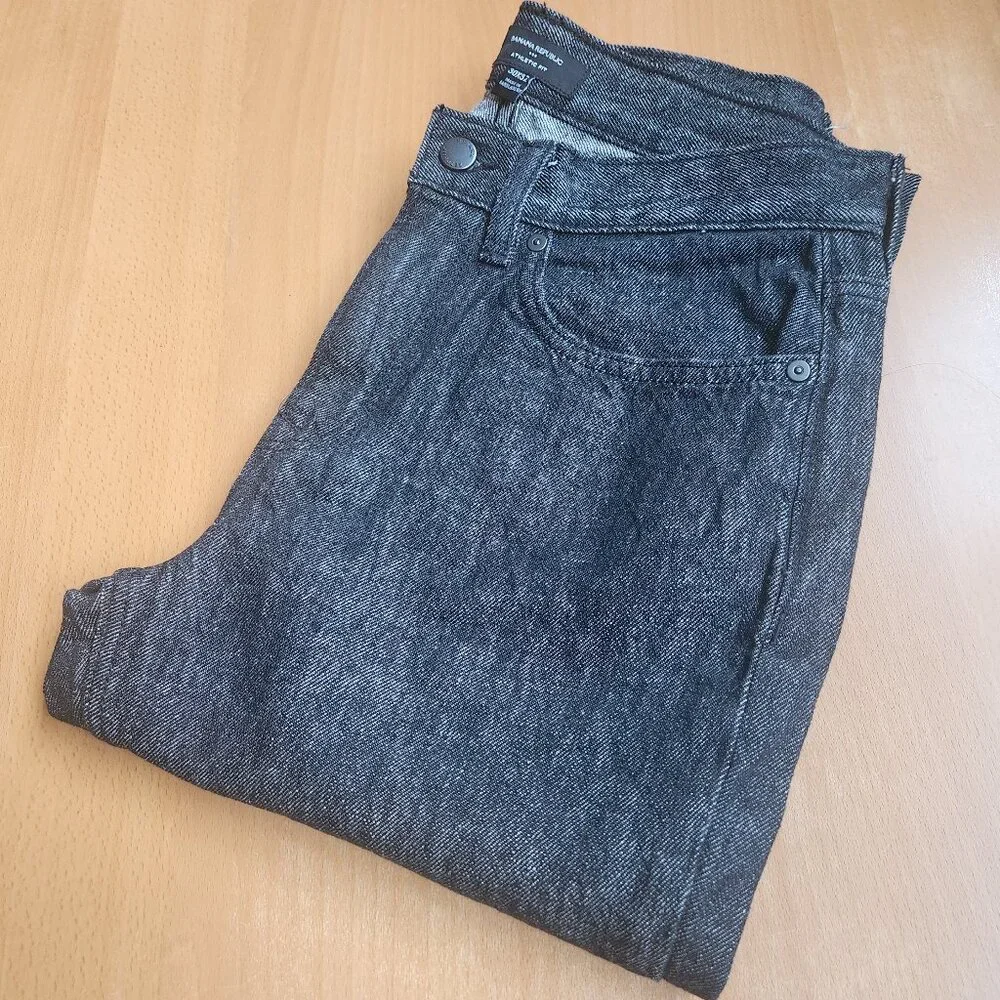 Banana Republic Athletic Fit Jeans Mens 30x32 Black Wash Stretch Slim Taper